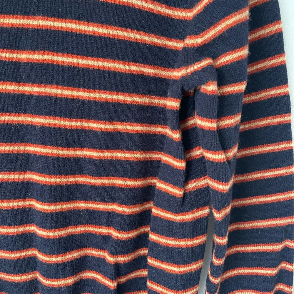 Y2K‎ Lambs Wool Sweater Navy/Orange/Cream Stripe S